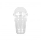 Shaker en plastique transparent 30 cL + couvercle dôme avec trou