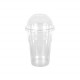 Pot alimentaire en plastique transparent 30 cL + couvercle dôme à trou