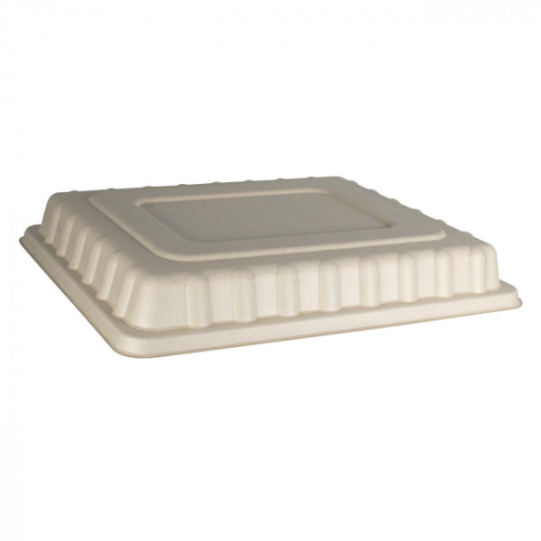 Couvercle en fibres végétales pour plateau-repas 29,5 x 24 cm