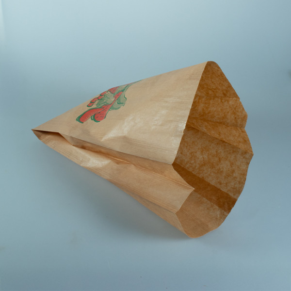 Sac fruits et légumes en papier kraft 19 + 6 x 32 cm