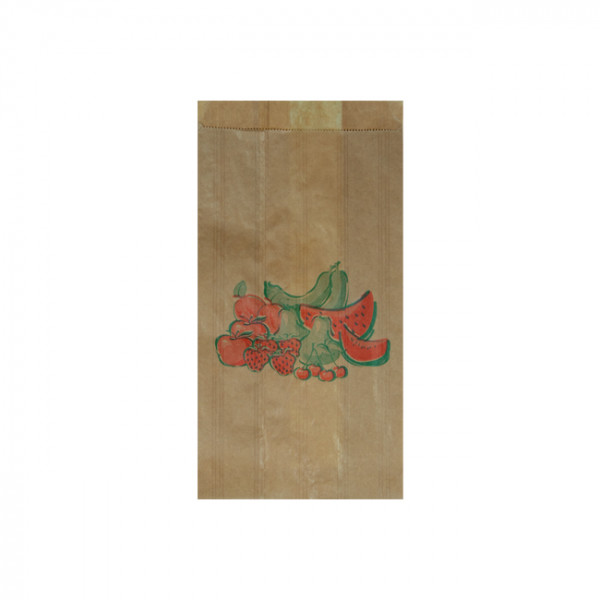 Sac fruits et légumes en papier kraft 500 g 14 + 9 x 28 cm