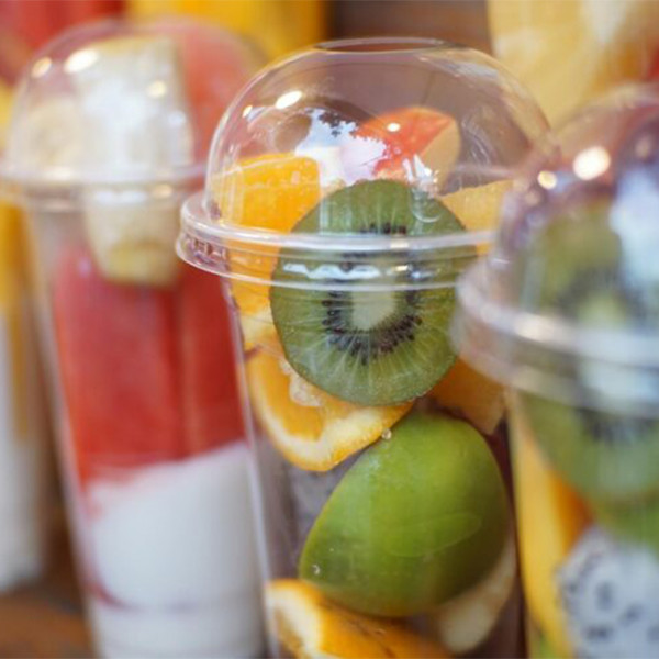 Gobelet en plastique jetable pour vente de fruits coupés à emporter