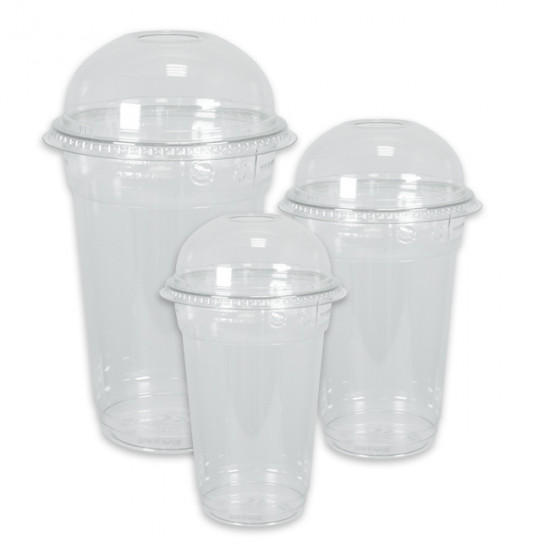 Pots alimentaires en plastique + couvercles dôme à trou