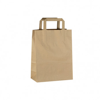 Sac cabas en papier kraft avec poignées plates 22 + 10 x 28 cm