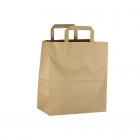 Sac cabas en papier kraft avec poignées plates 26 + 14 x 30 cm