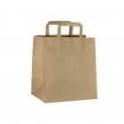 Sac cabas en papier kraft avec poignées plates 26 + 17 x 28 cm