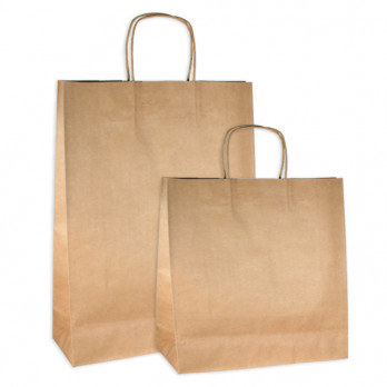 Sacs cabas en papier kraft avec poignées torsadées