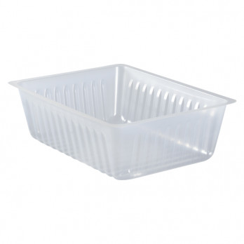 Barquette charcutière en plastique translucide 1500 mL