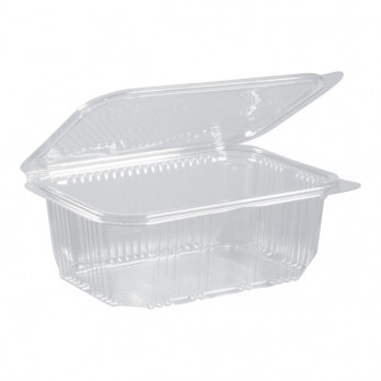 Barquette avec couvercle attenant en PET 1000 mL