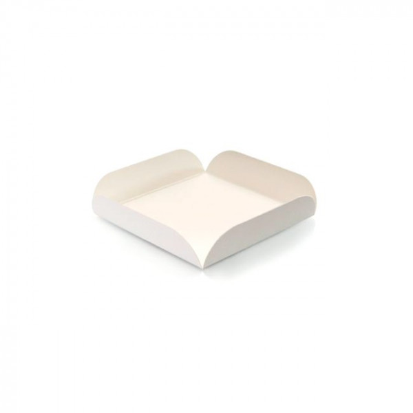 Carré rainé carton blanc 15 cm - barquette