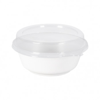 Bol en fibres végétales et couvercle en PET 500 mL