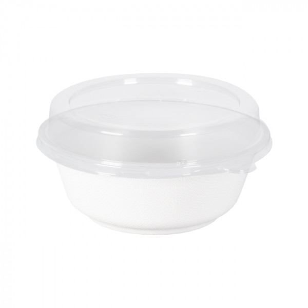 Bol en fibres végétales avec couvercle PET 500 mL