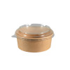 Bol en carton kraft et couvercle PET 780 mL - Eco-friendly.