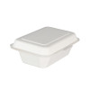 Boîte repas rectangulaire en fibres végétales 600 mL