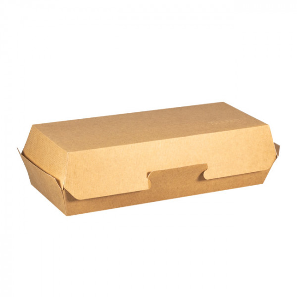 Boîte à sandwich rectangulaire en carton kraft 26,5x12,2x7cm - Barquettes, boîtes, pots et bols