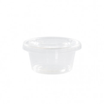 Pot à sauce et couvercle transparent 60 mL