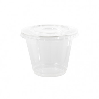 Coupe à dessert et couvercle en PET transparent 260 mL