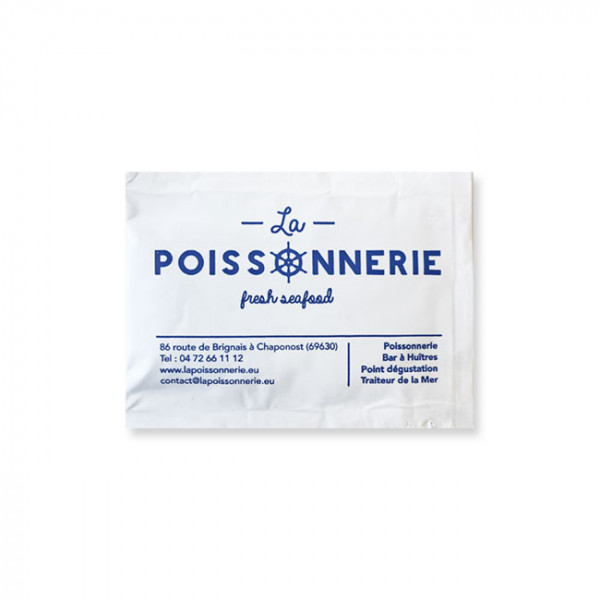 Lingette rafraîchissante personnalisée 6x8 cm avec logo 1 couleur - Parfum citron