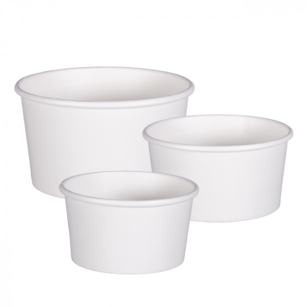 Pots à glace en carton blanc pour glacier et profesionnels