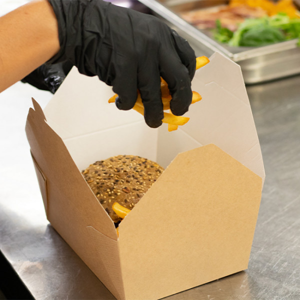 Boîtes repas écologiques en carton. Différents formats disponibles.