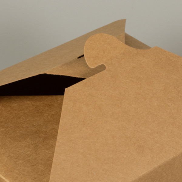 Boîte repas rectangulaire en carton kraft 1400 mL, écologique, format 1400 mL.