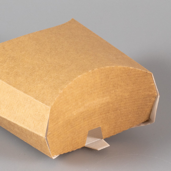 Etui à frites en carton kraft 130 g - barquettes, boîtes, pots, bols, emballages éco-responsables pour frites et plats à emporter.