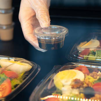 Pot à sauce et couvercle transparent 60 mL