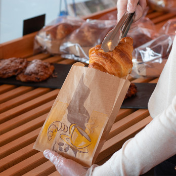 Sac croissant en papier kraft 14 + 5 x 22 cm