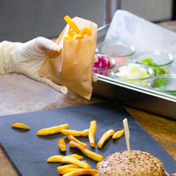 Étui à frites en papier kraft 12 x 12 cm