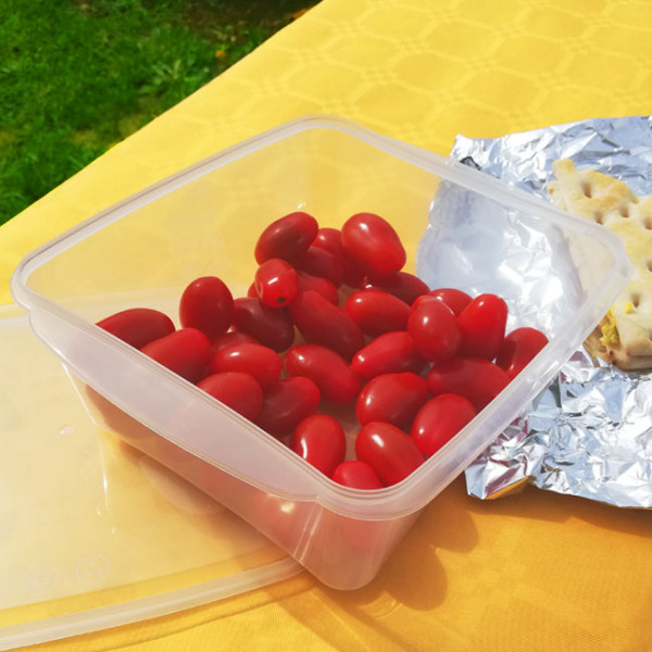 Boîte couvercle séparé PP réutilisable 600g, barquettes, pots, bols, PET, emballages alimentaires.