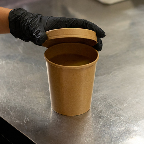pot soupe carton kraft couvercle 480 mL emballages burgers plats