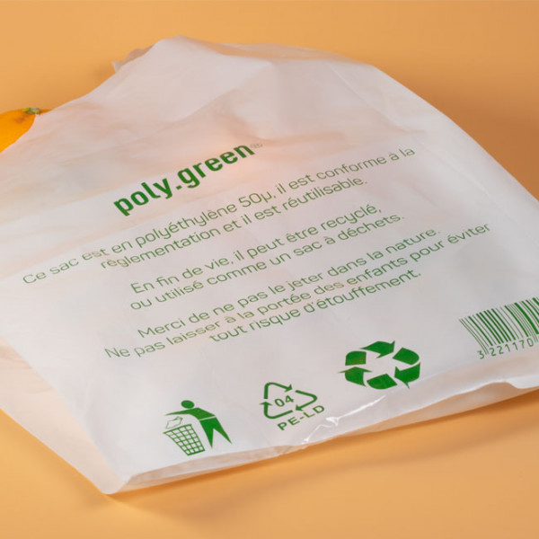 sacs réutilisables bretelles 26x45 cm, sachets, emballages carton kraft PET 780 mL.