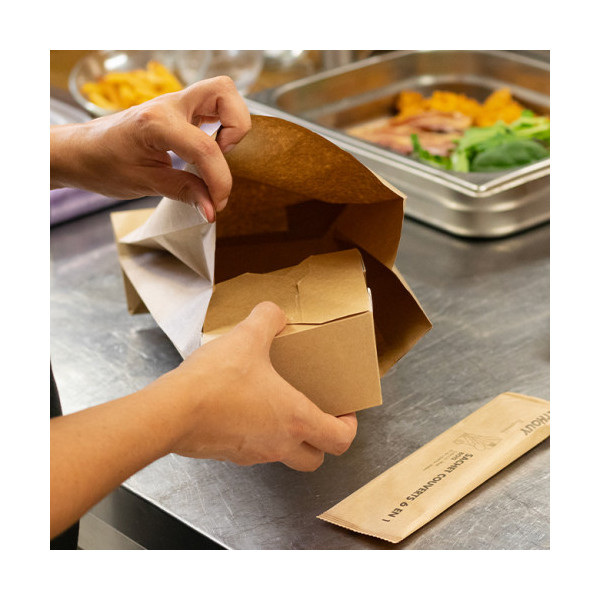 Contenants kraft pour soupe et nourriture.