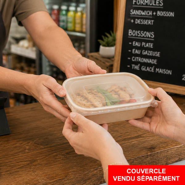 Emballage alimentaire barquette en fibres de bambou pour vente à emporter