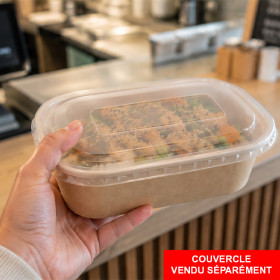 Boîte en fibres de bambou avec couvercles pour vente à emporter de plats préparés