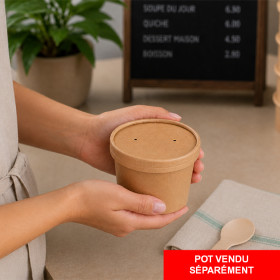 Pots à soupe et couvercles en carton kraft jetables