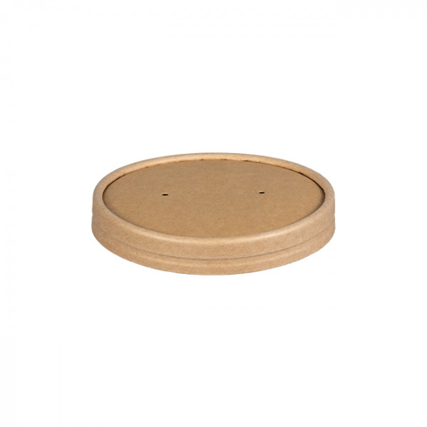Couvercle en carton kraft pour pot à soupe 12 Oz et 16 Oz