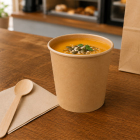 Pots à soupe en carton jetables et pas cher en gros pour les pros