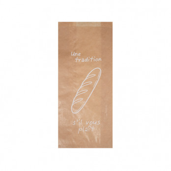 Sachet tradition x 2 en papier kraft décoré 14 + 6 x 34 cm - Collection naturelle