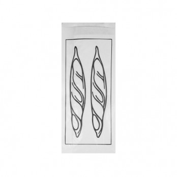 Sachet tradition x 2 en papier blanc décoré 14 + 6 x 34 cm - Collection tendance