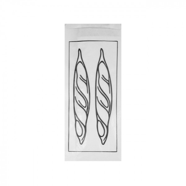 Sachet tradition x 2 en papier blanc décoré 14 + 6 x 34 cm - Collection tendance