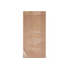 Sachet 1-2 viennoiseries en papier kraft décoré 12 + 5 x 25 cm - Collection naturelle