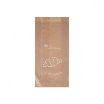 Sachet 1-2 viennoiseries en papier kraft décoré 12 + 5 x 25 cm - Collection naturelle