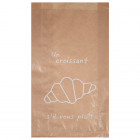 Sachet 5-6 viennoiseries en papier kraft décoré 19 + 6 x 34 cm - Collection naturelle