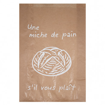 Sachet pains spéciaux en papier kraft décoré 24 + 7 x 36 cm - Collection naturelle