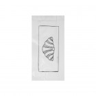 Sachet 1-2 viennoiseries en papier blanc décoré 12 + 5 x 25 cm - Collection tendance