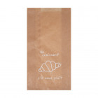 Sachet 3-4 viennoiseries en papier kraft décoré 14 + 6 x 28 cm - Collection naturelle