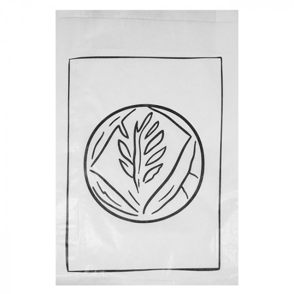 Sachet pains spéciaux en papier blanc décoré 24 + 7 x 36 cm - Collection tendance