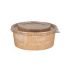 Bol en carton kraft décoré et couvercle en PET 750 mL - Collection naturelle
