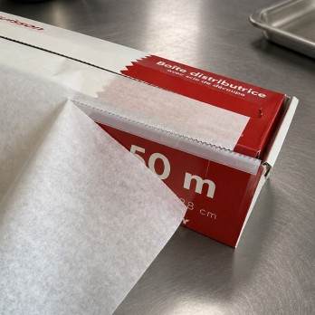 Boîte distributrice papier cuisson sulfurisé siliconé 38 cm x 50 m